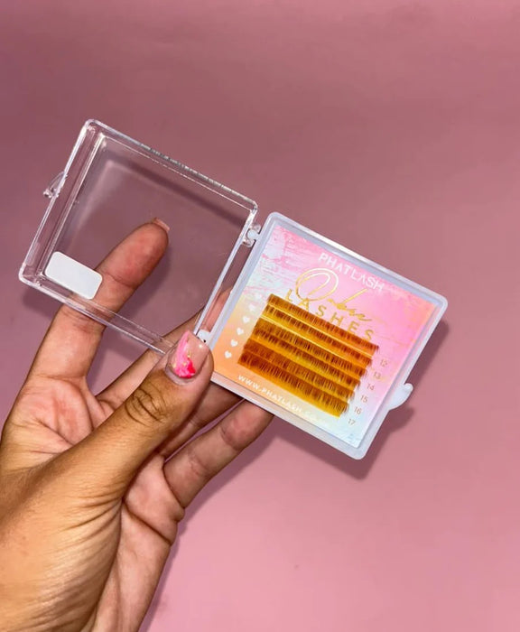 Phat Lash Ombre coloured mini lash trays Orange/brown