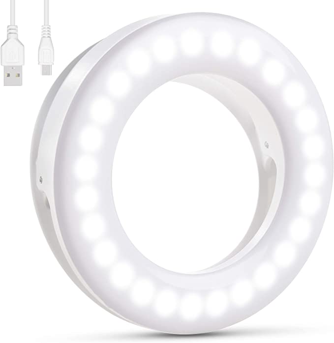 Universal Selfie LED Light Ring Flash Fill Clip Camera For Phone & Tablet iPhone