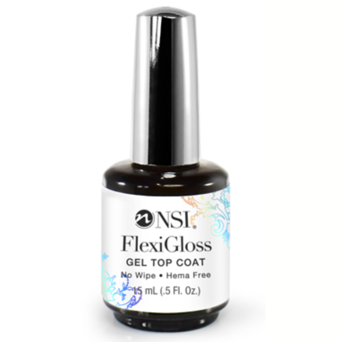 NSI FlexiGloss Gel Top Coat. No Wipe. Hema Free.