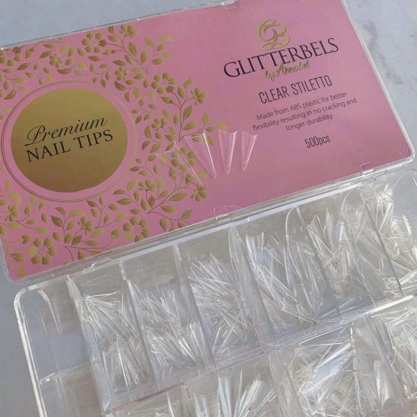 Clear Stiletto Tips - Glitterbels